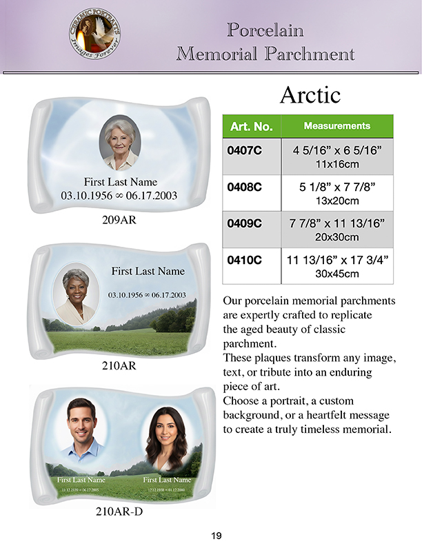 Porcelain Memorial Parchment Arctic